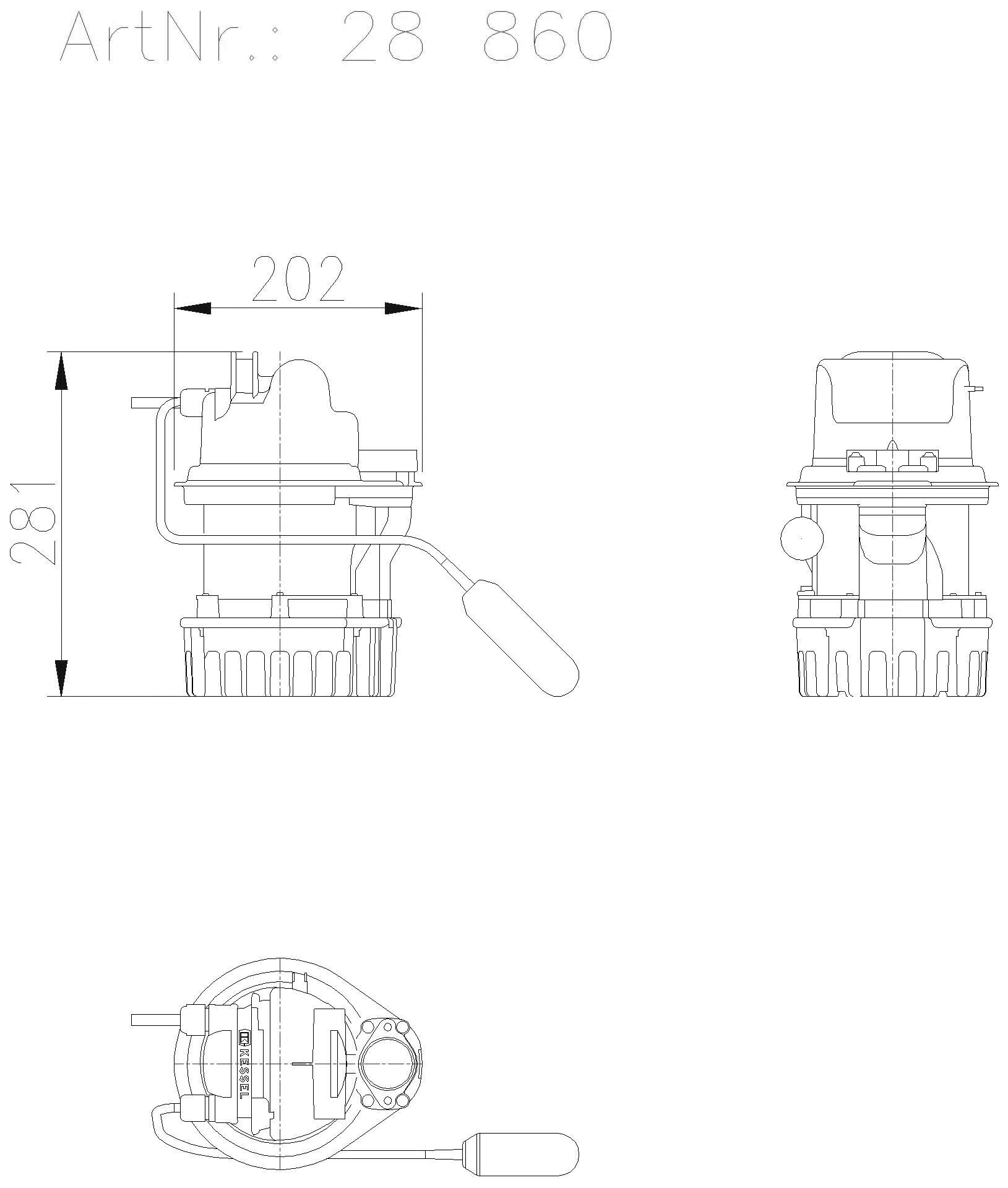 KESSEL-Tauchpumpe Aquadive GTF 1000 mit Schwimmerschalter, 10 m