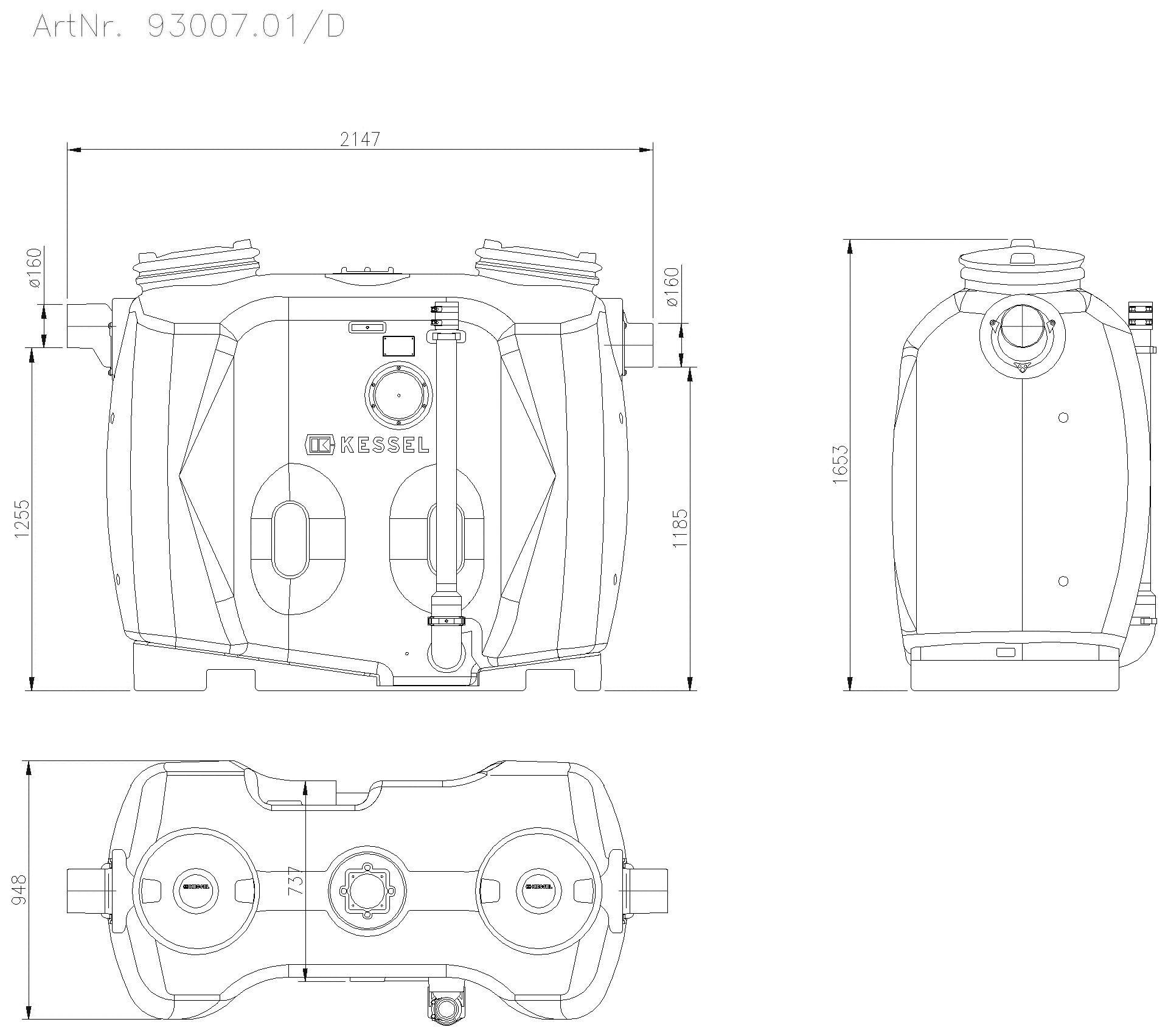 KESSEL-Fettabscheider EasyClean free NS 7, Direct
