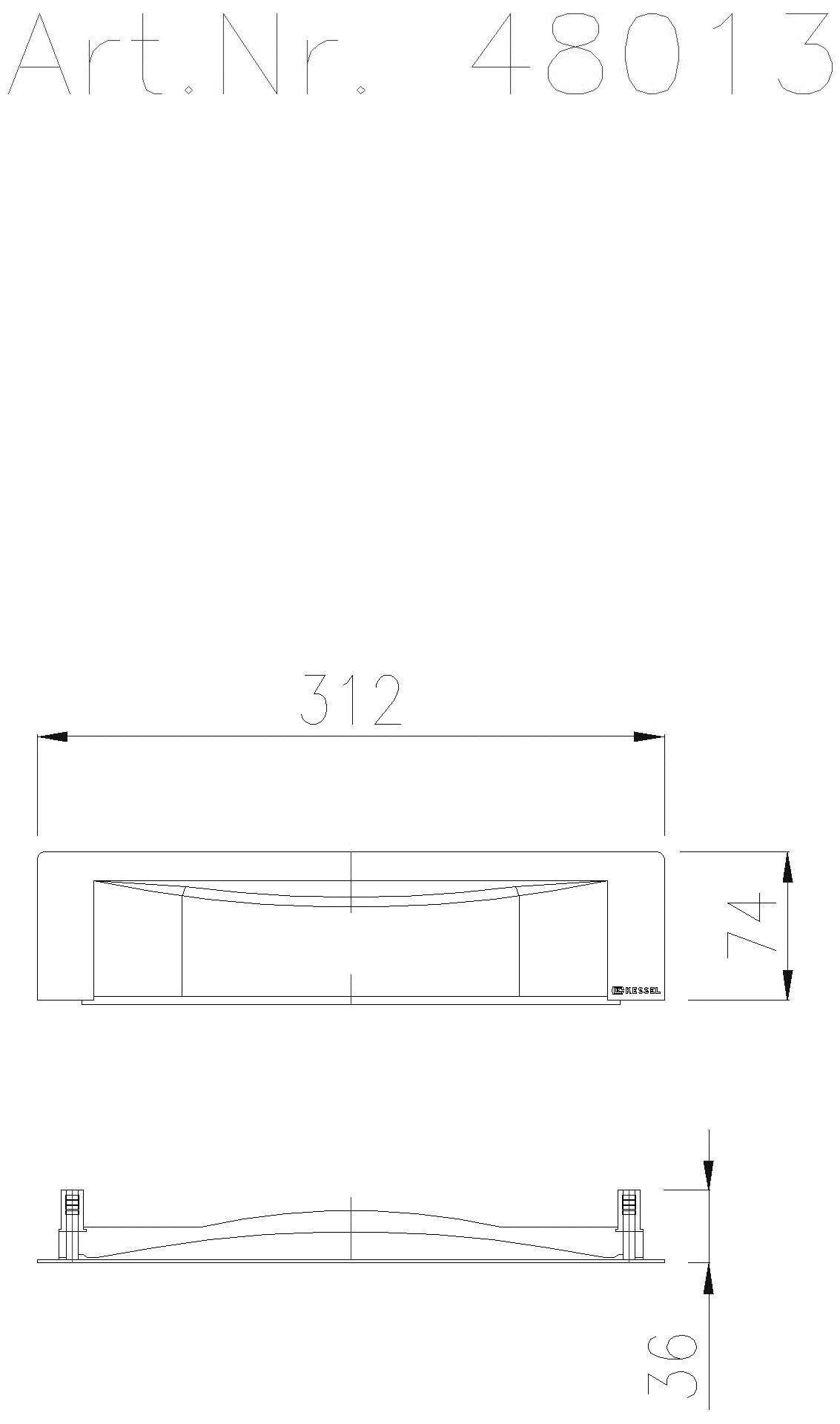 KESSEL-Wandablauf Scada Abdeckung Wave 300 mm
