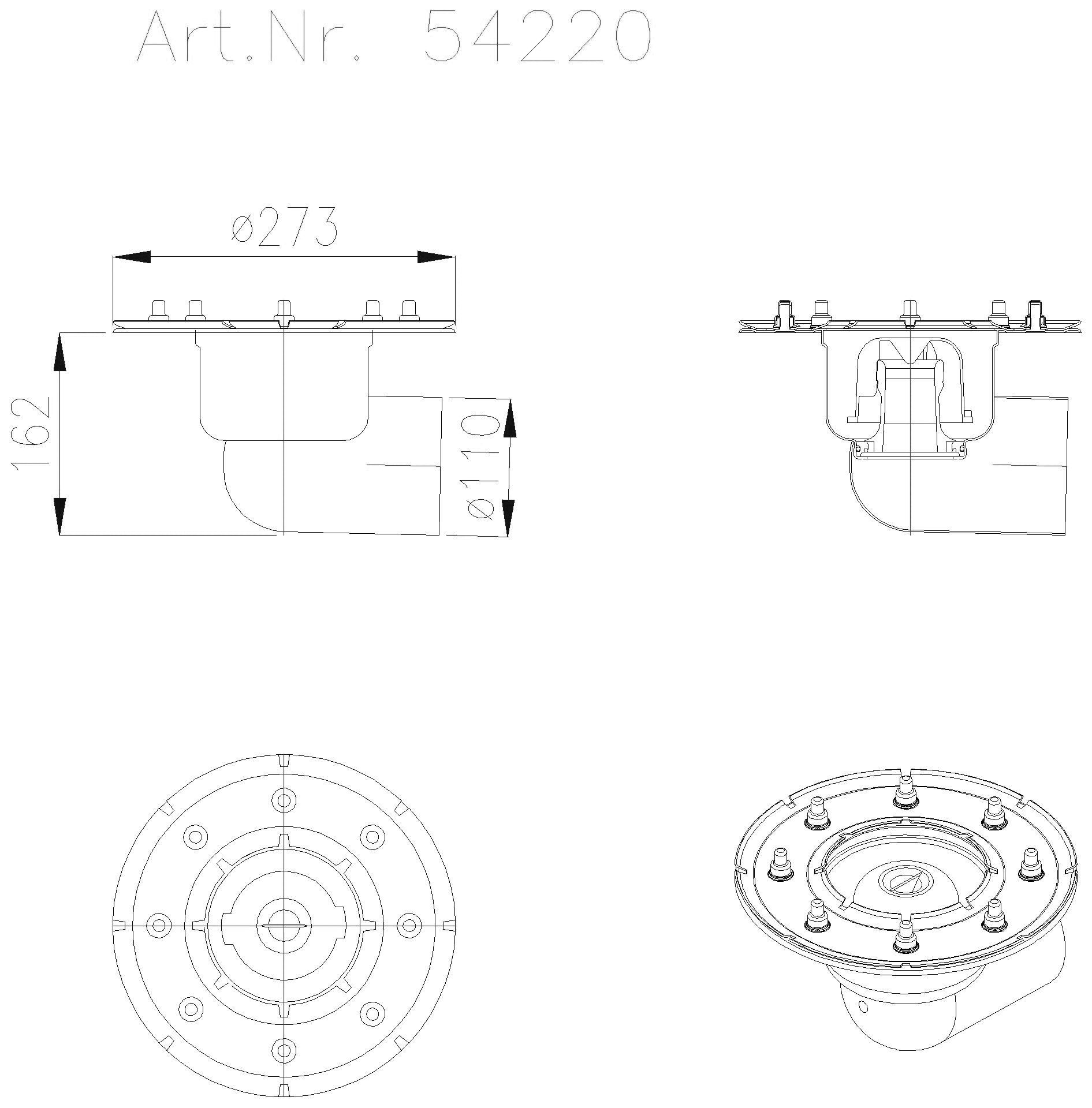KESSEL Entwässerungstechnik - KESSEL-Grundkörper Pressfl. DN100, seitl.