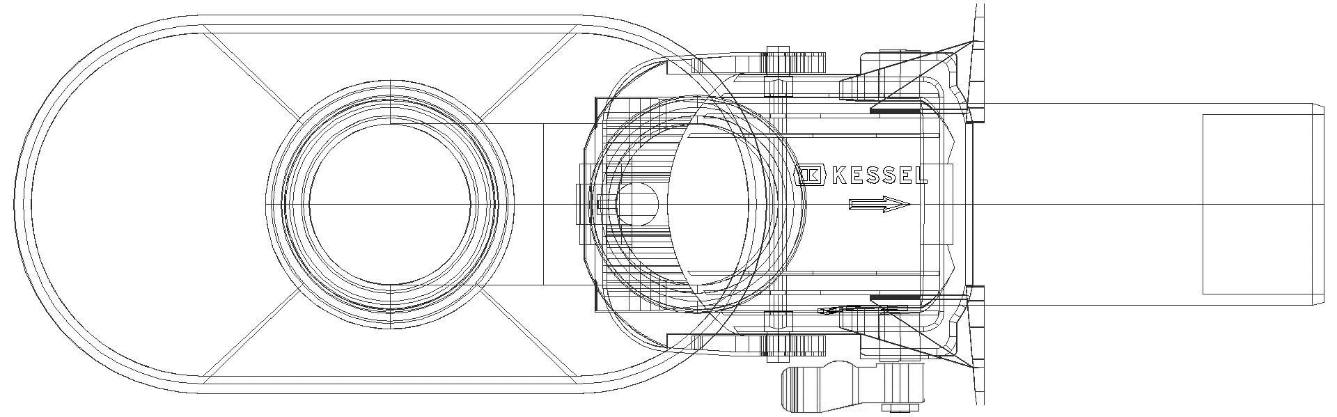 KESSEL-Rückstauverschluss Staufix Siphon DN50, mit Einlauftrichter für Heizung (3D)
