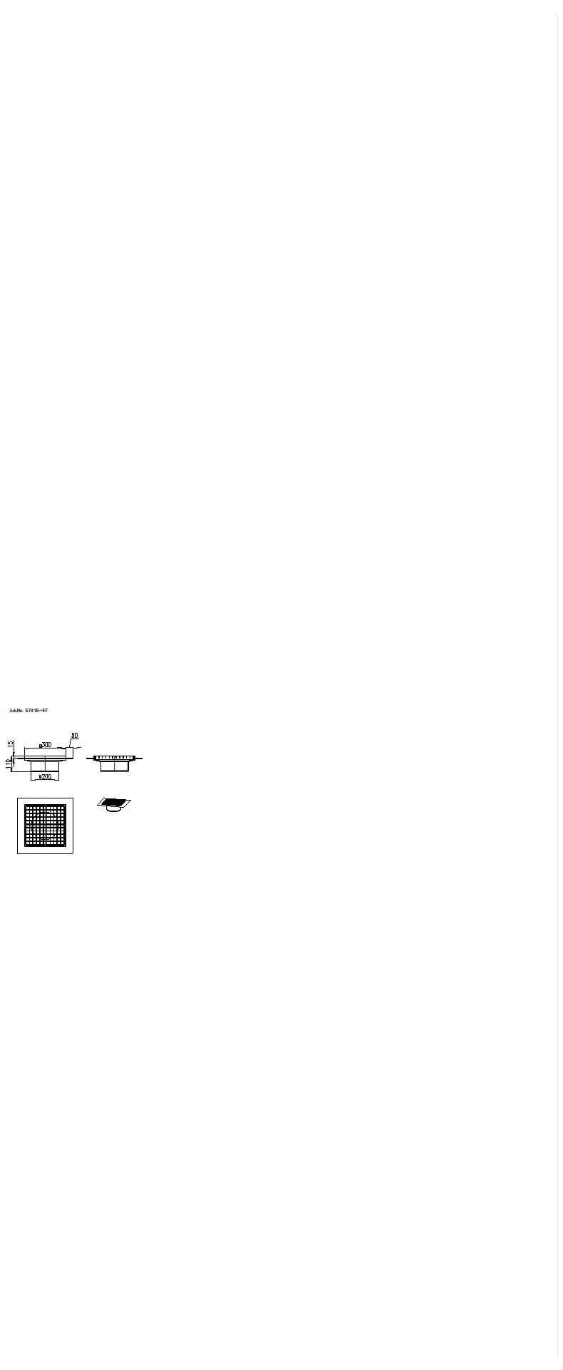 KESSEL-Aufsatzstück Ferrofix Klebefl. Gitterrost, 300x300, V2A, System 200