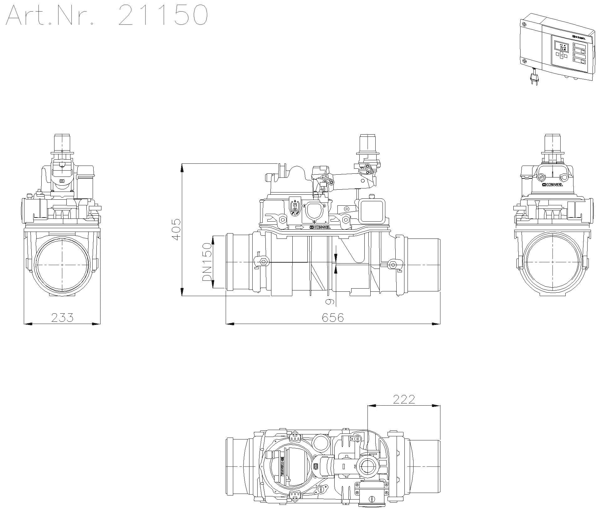 KESSEL-Rückstauhebeanlage Ecolift DN 150, für freiliegende Abwasserltg.