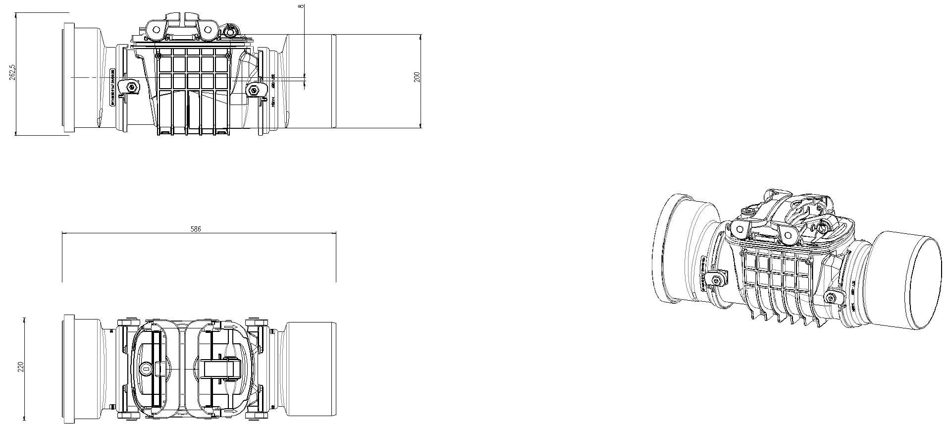 KESSEL-Grundkörper Staufix DN200, freiliegend