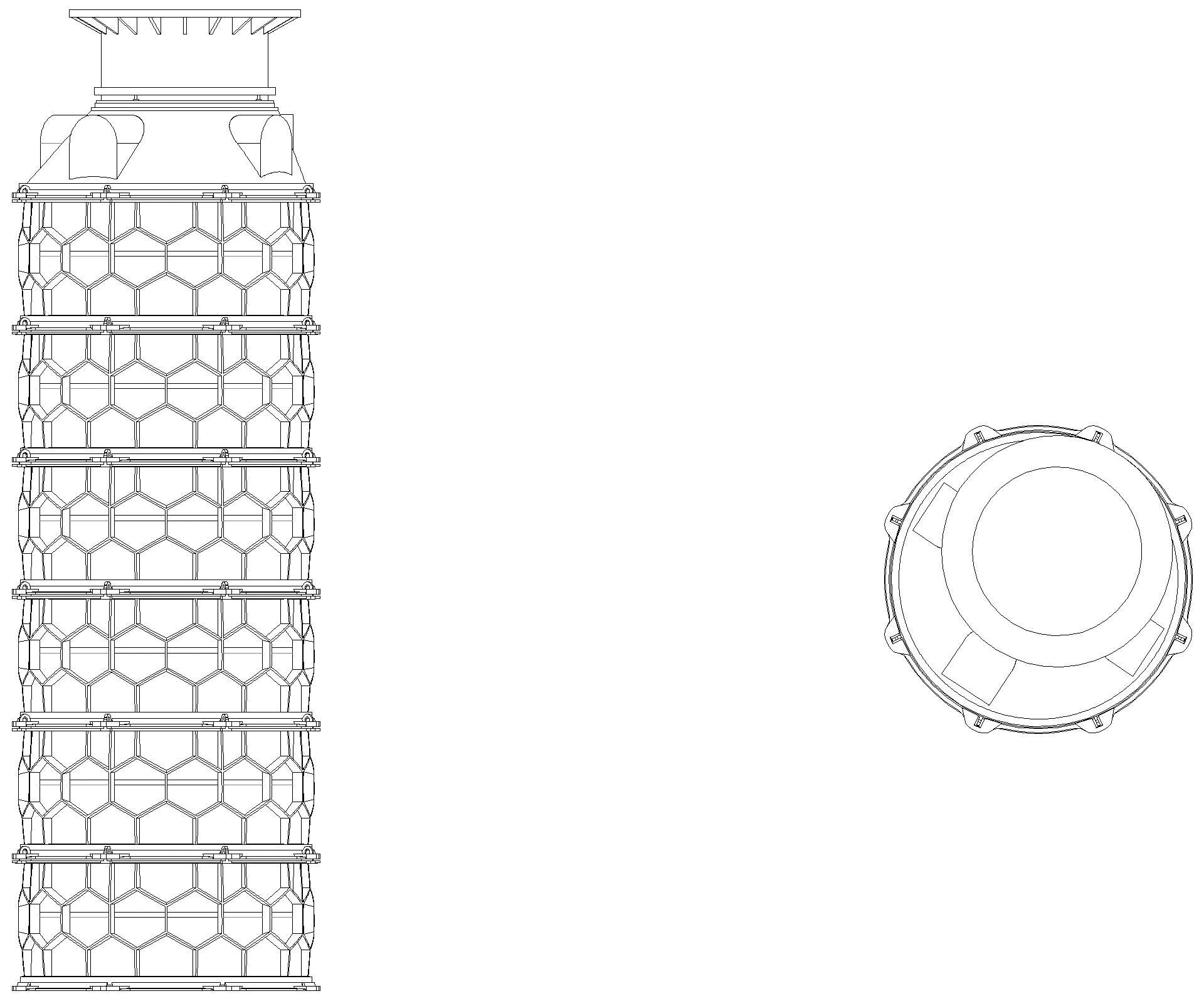 KESSEL-Schachtmodul H:13 Zugang 600 Kl. D, ET 3380-3629mm