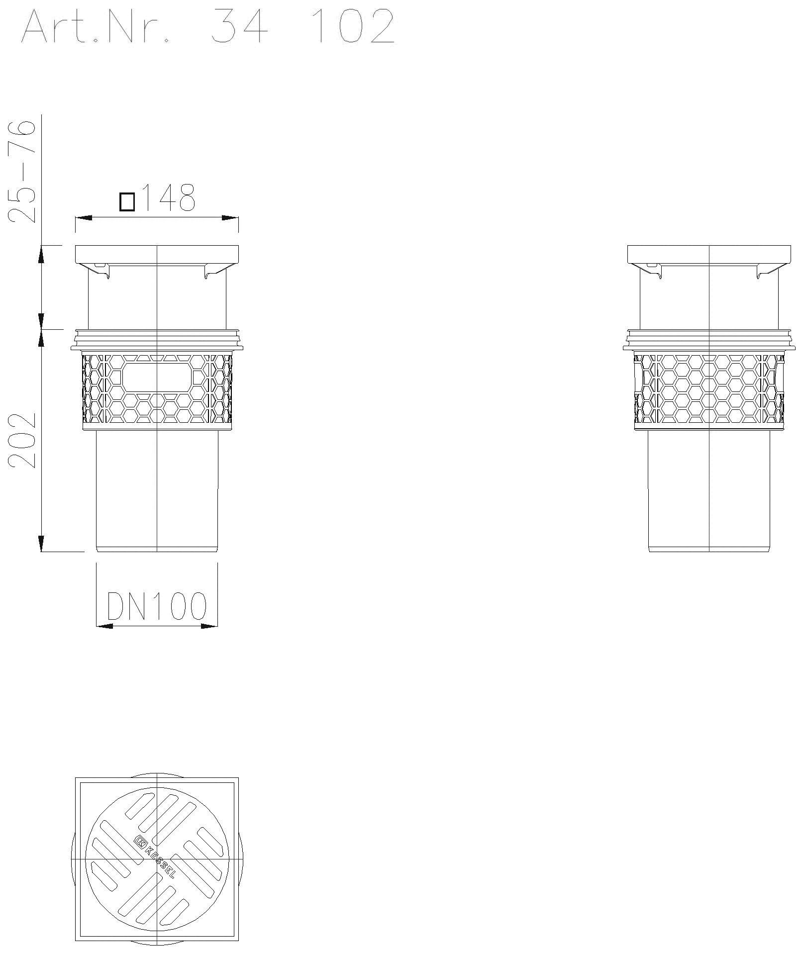KESSEL-Kellerablauf ohne GV, mit Schlammeimer