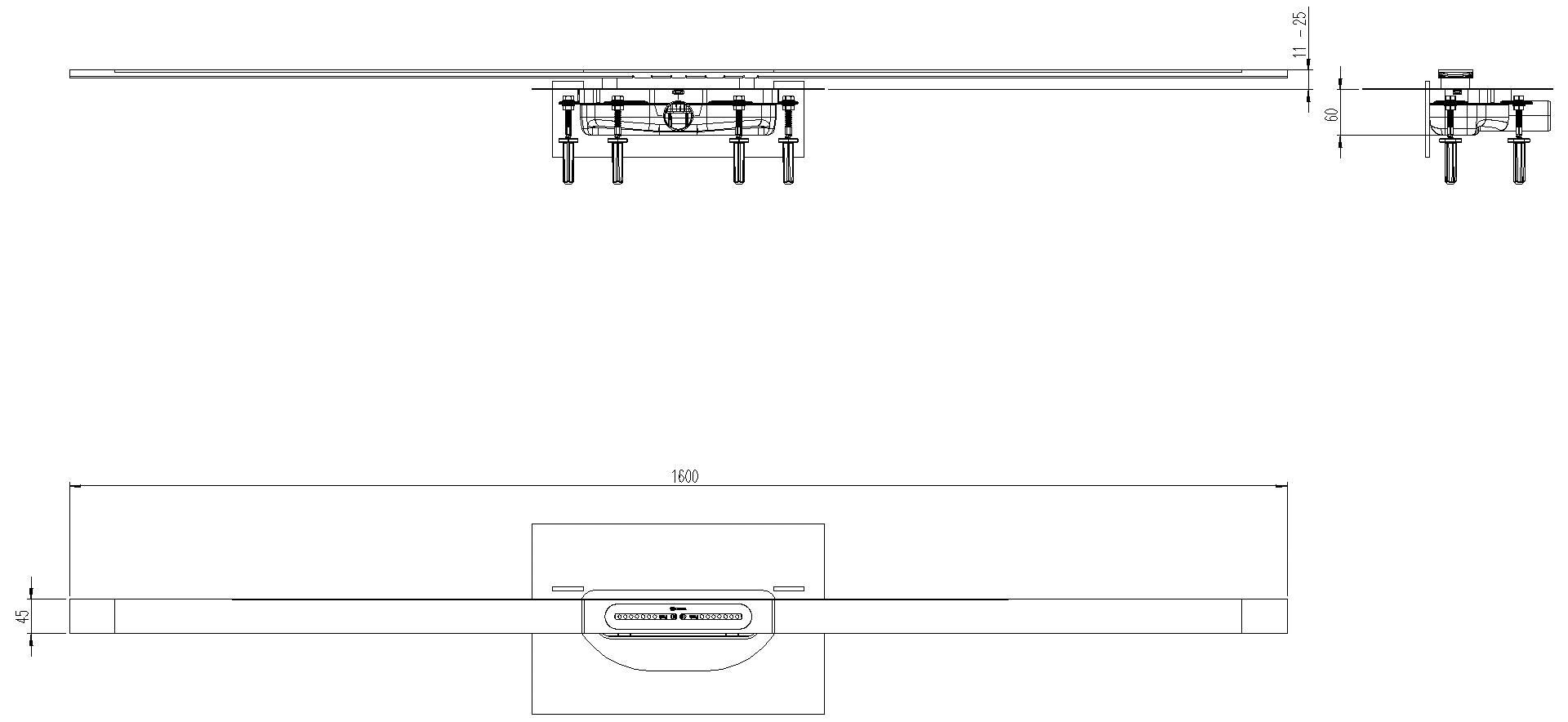 KESSEL Entwässerungstechnik - KESSEL-Duschrinne Linearis Infinity 60 L: 1600 mm, DN 40, Edst. geb., Megastop
