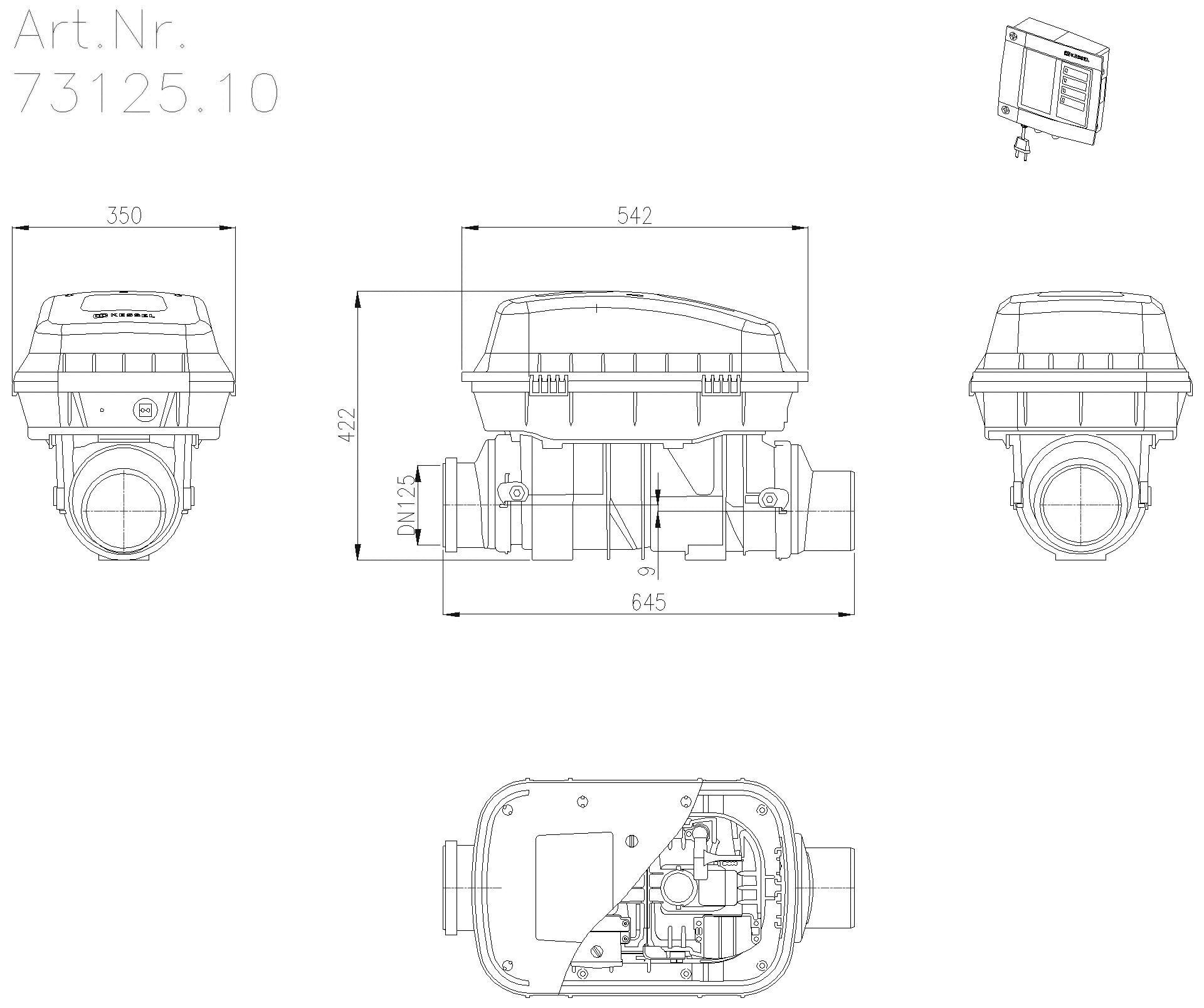 KESSEL-Rückstauverschluss Staufix SWA DN125, für freiligende Leitung