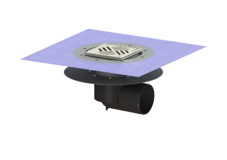 KESSEL-Objektablauf Ecoguss Klebeflansch DN 100, seitlicher Stutzen KESSEL Entwässerungstechnik - KESSEL-Objektablauf Ecoguss Klebeflansch DN 100, seitlicher Stutzen