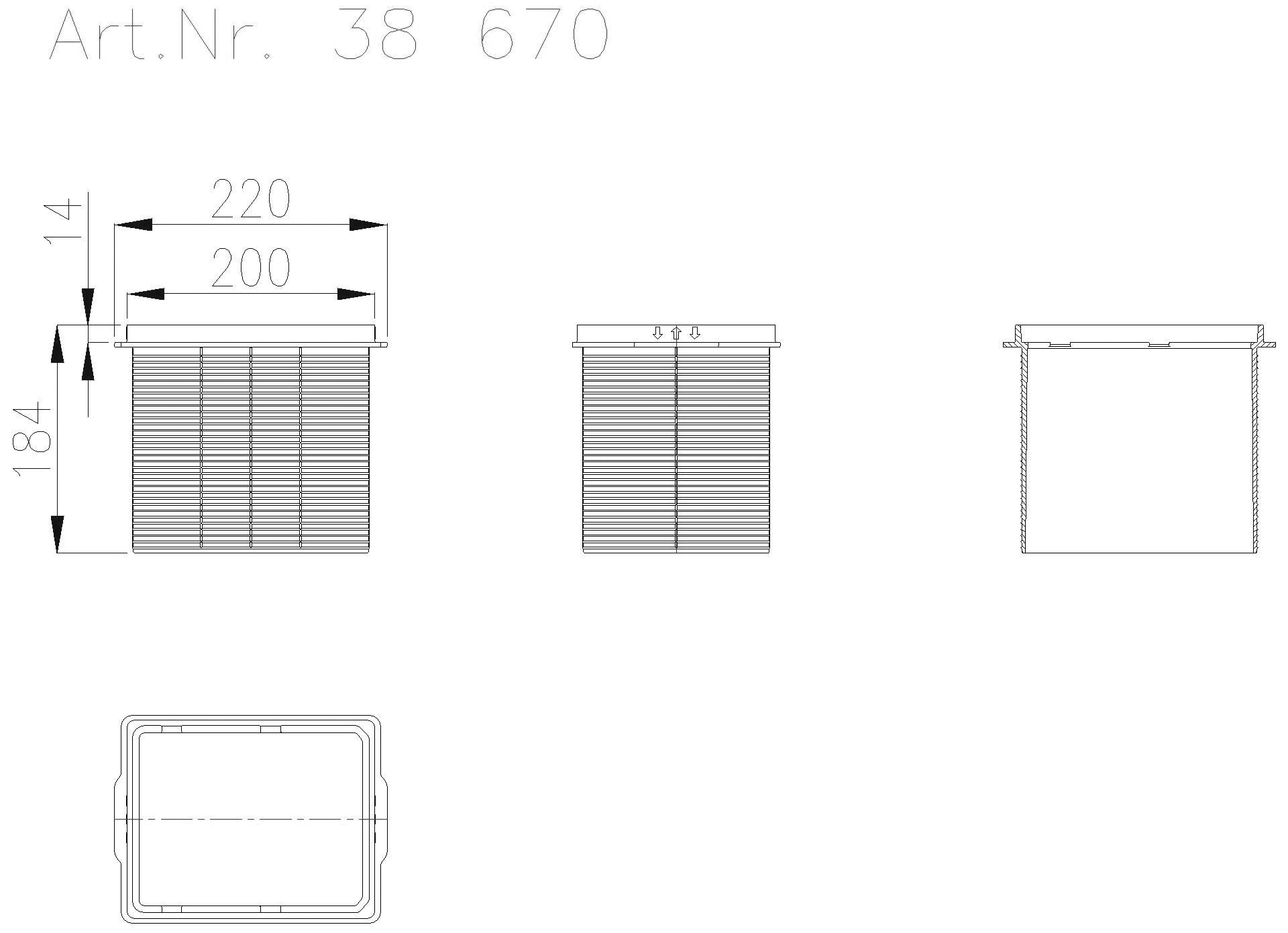 KESSEL-Aufsatzstück H=180 für 27301, 33101