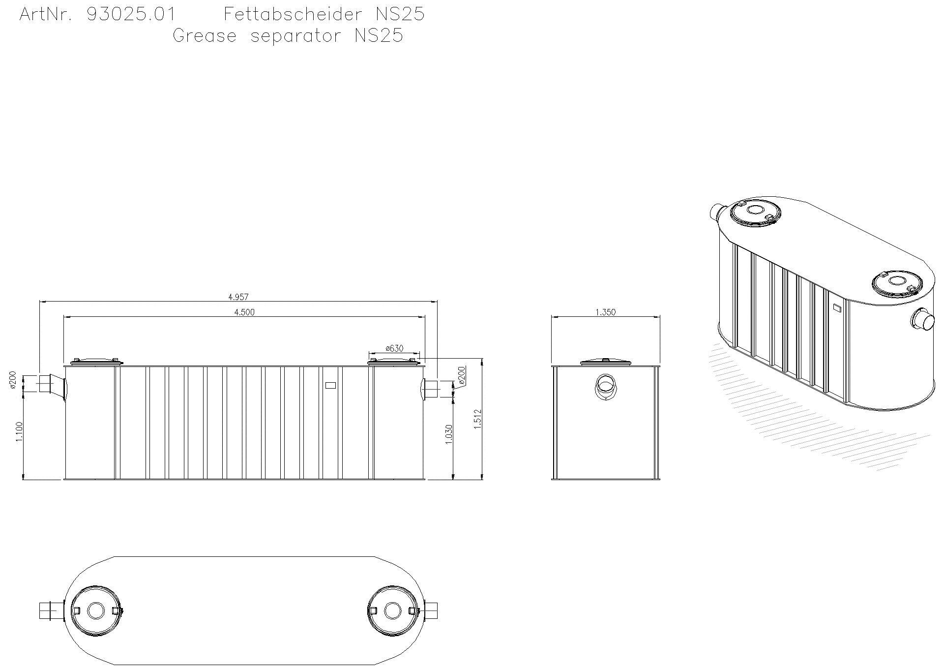 KESSEL-Fettabscheider EasyClean free NS 25, Standard