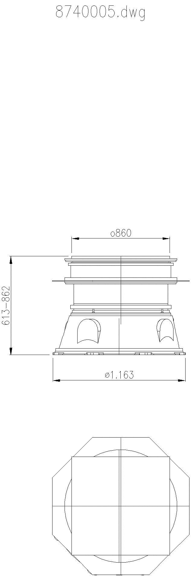KESSEL-Schachtmodul, H:01,Zugang 800, Kl. A/L 15, ET 653-902mm,WU