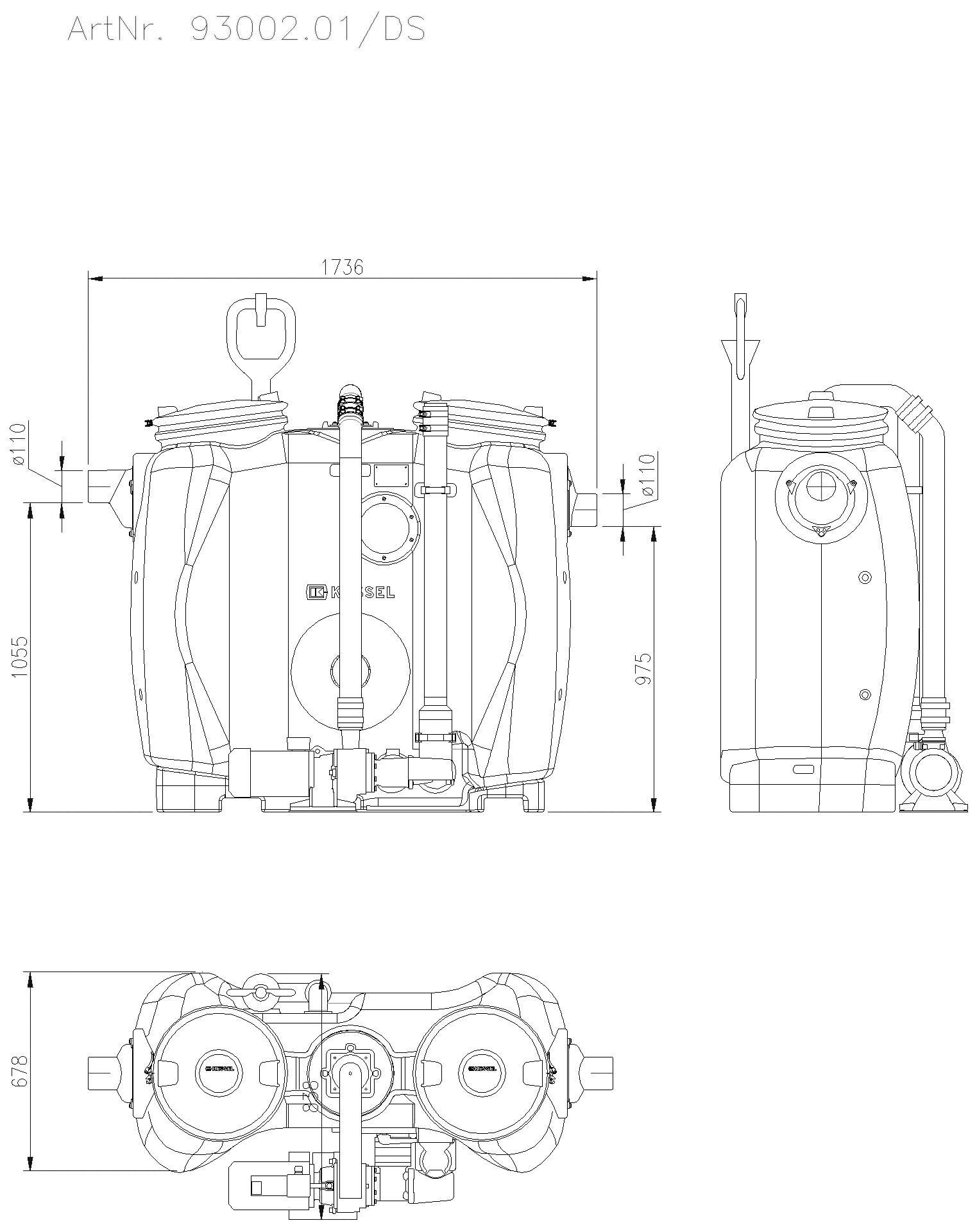KESSEL Entwässerungstechnik - KESSEL-Fettabscheider EasyClean free NS 2, Mix, SonicControl