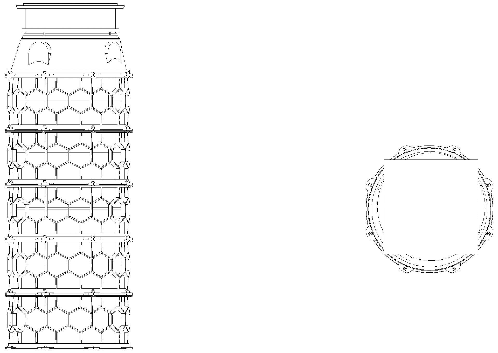 KESSEL-Schachtmodul, H:11,Zugang 800, A/L 15, ET 2896-3145mm