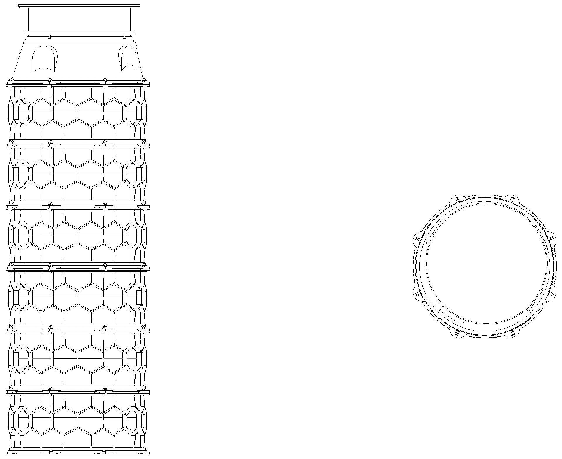KESSEL-Schachtmodul H:13 Zugang 800 Kl. K3, rund, ET 3375-3624mm
