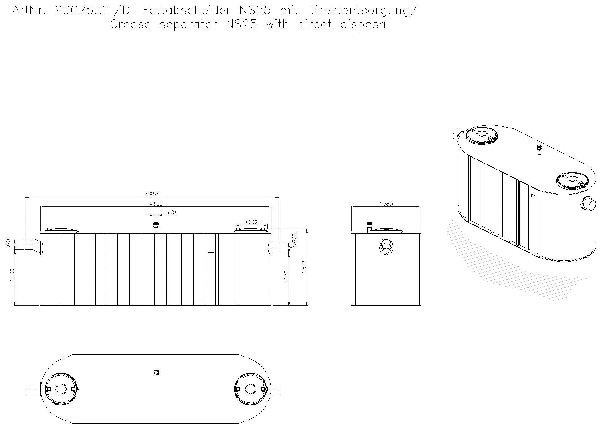 KESSEL-Fettabscheider EasyClean free NS 25, Direct