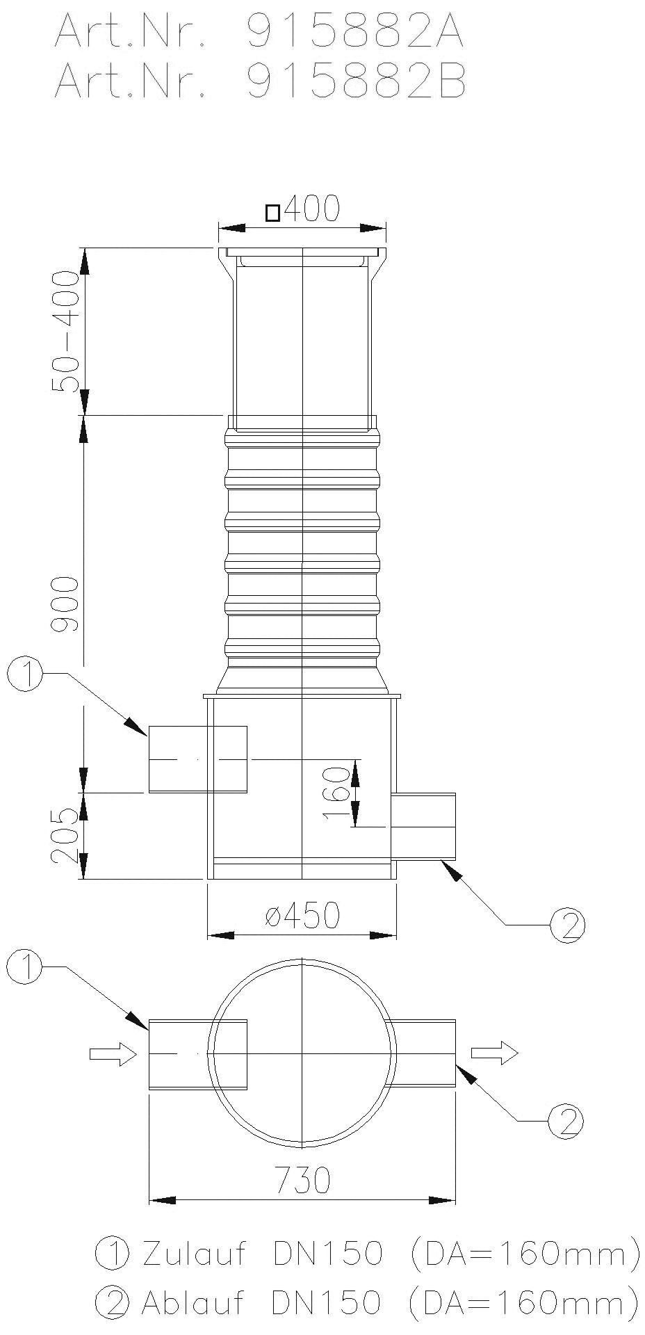 KESSEL-Probenahmeschacht DN150, Klasse A
