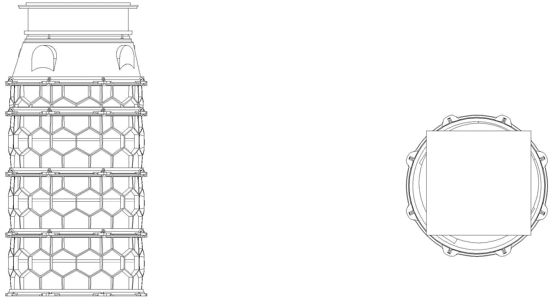 KESSEL-Schachtmodul, H:08,Zugang 800, Kl. A/L 15, ET 2146-2395mm