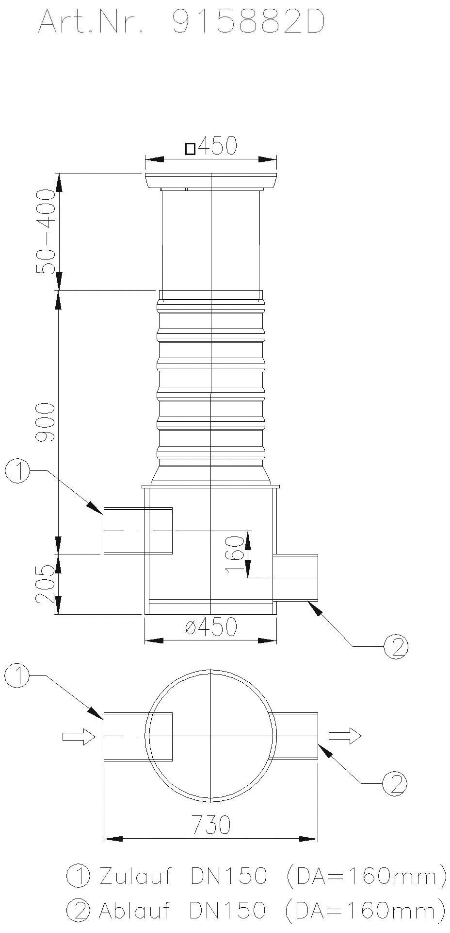KESSEL-Probenahmeschacht DN 150, Klasse D