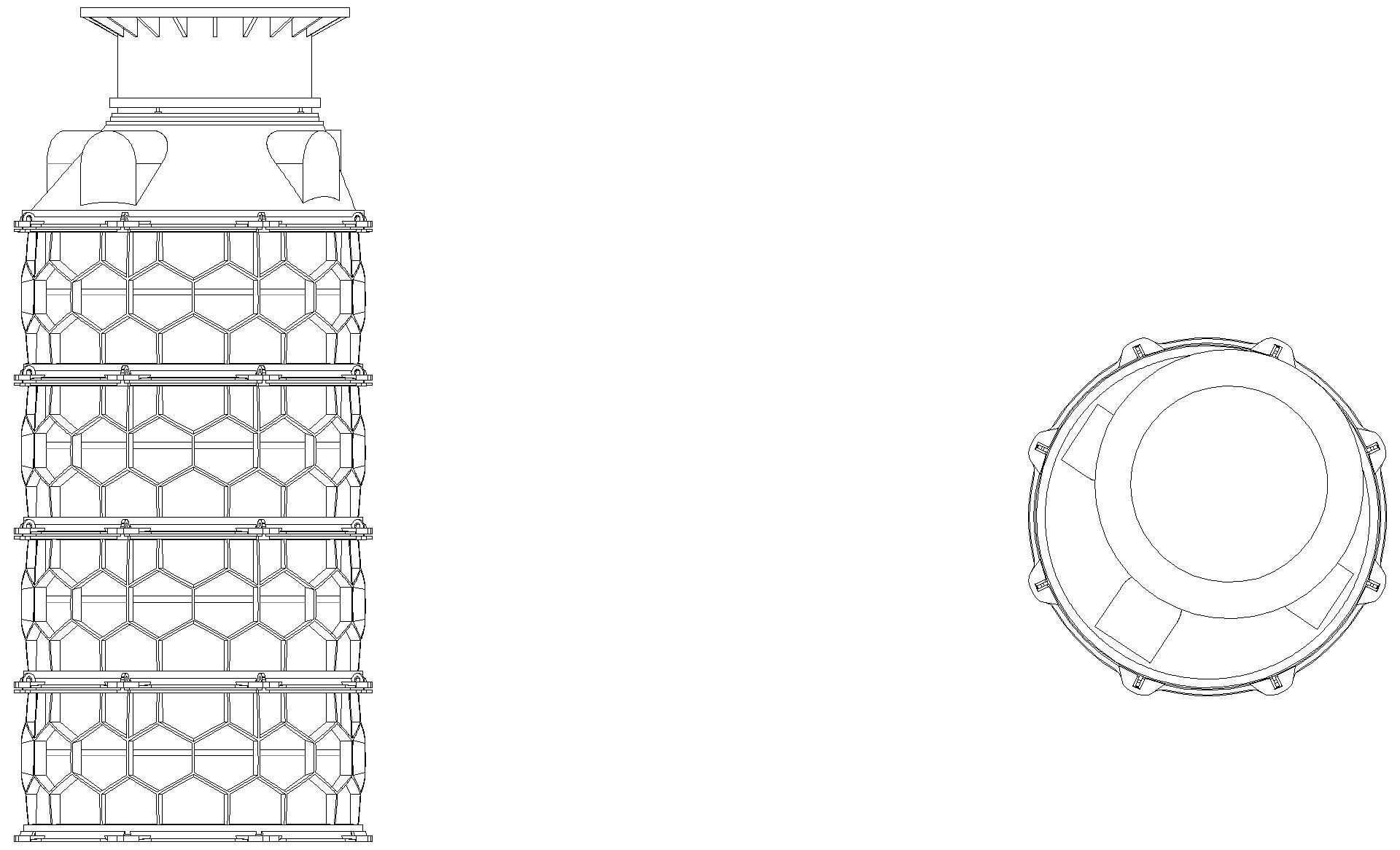 KESSEL-Schachtmodul, H:09,Zugang 600, Kl. D, ET 2380-2629mm