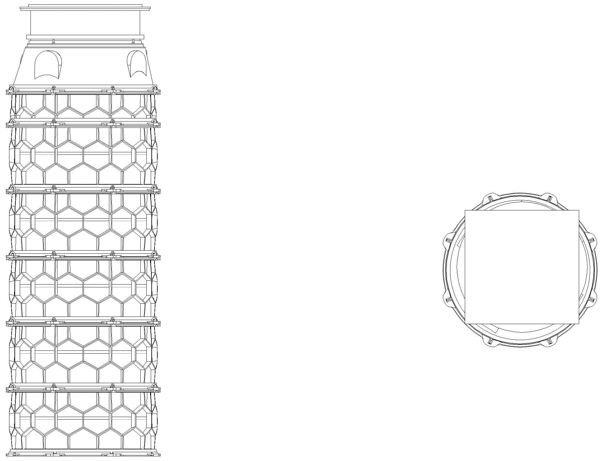 KESSEL-Schachtmodul H:12 Zugang 800 Kl. A/L 15, 3146-3395mm