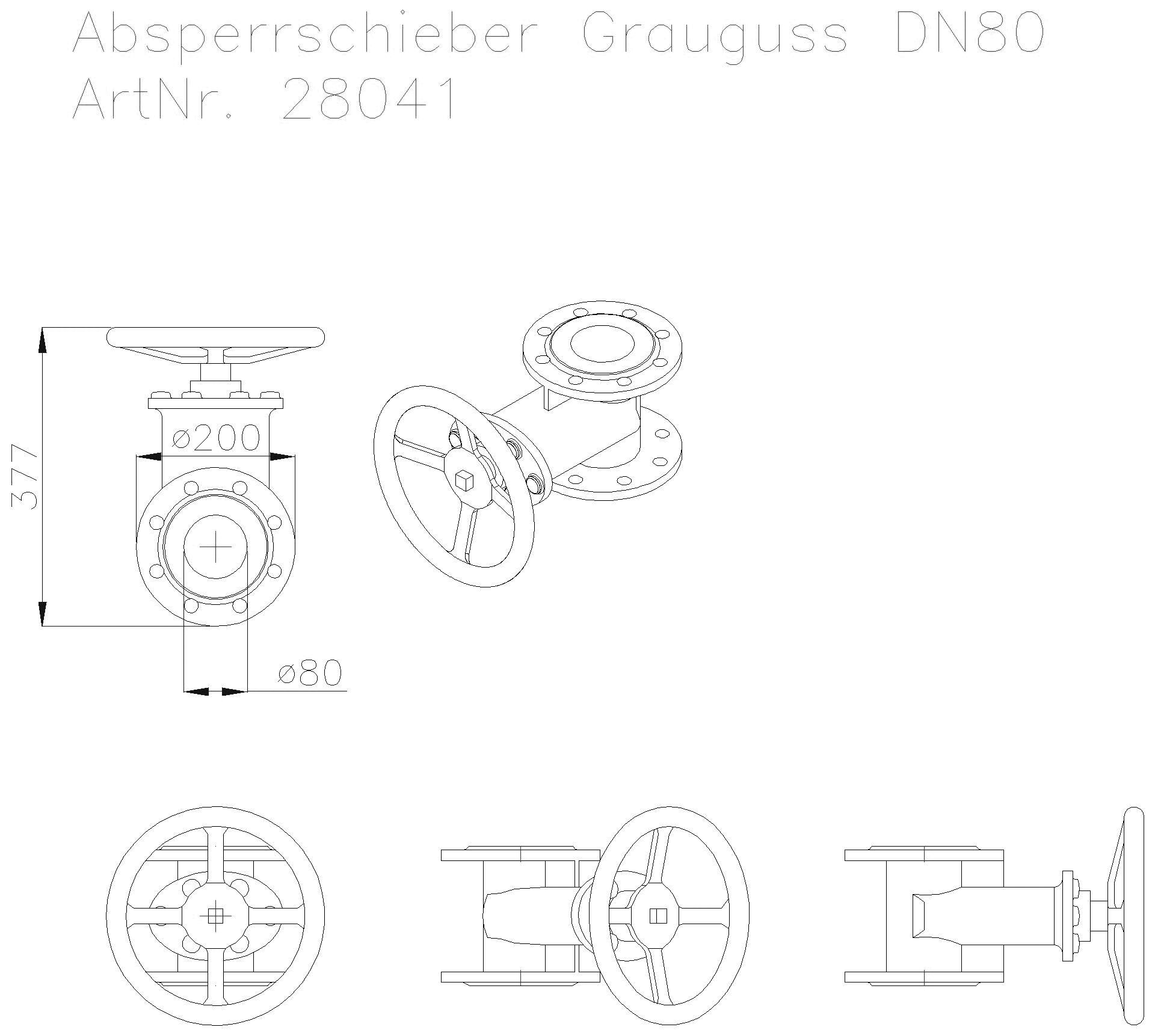 KESSEL Entwässerungstechnik - KESSEL-Absperrschieber DN 80, aus GG