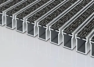 Eingangsmatten Speziallösungen: Taktile Leitsysteme, Design- und  Gummiwabenmatte Eingangsmatten Speziallösungen: Taktile Leitsysteme, Design- und  Gummiwabenmatte