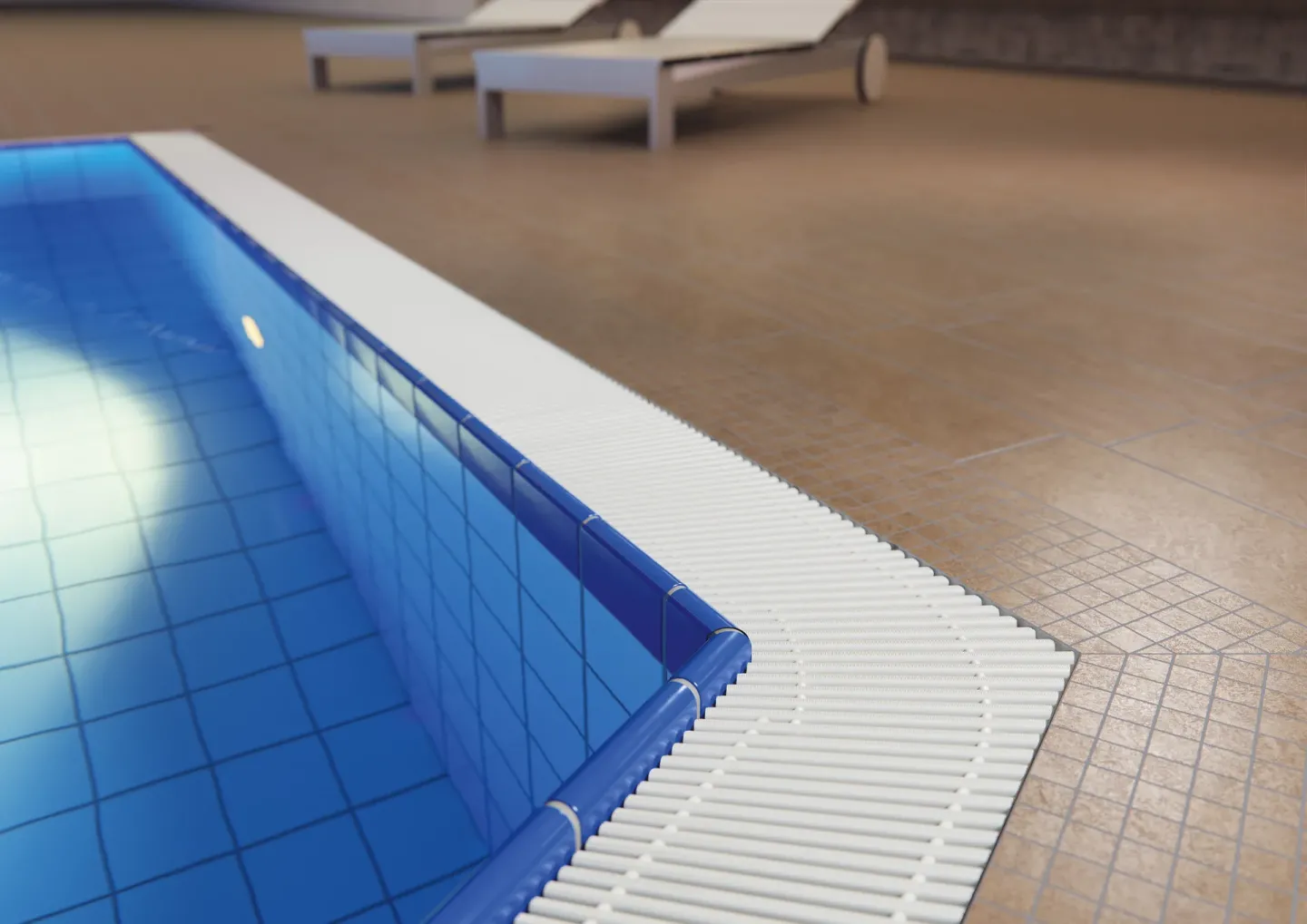 Schwimmbadroste von emco zur Abdeckung von Überflutungsrinnen Schwimmbadroste von emco zur Abdeckung von Überflutungsrinnen