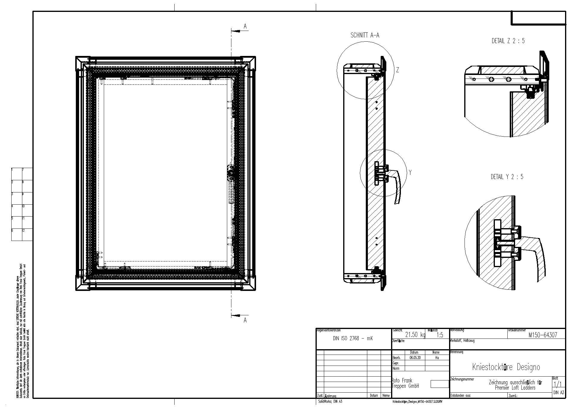 Roto Frank Treppen - Kniestocktüre Designo