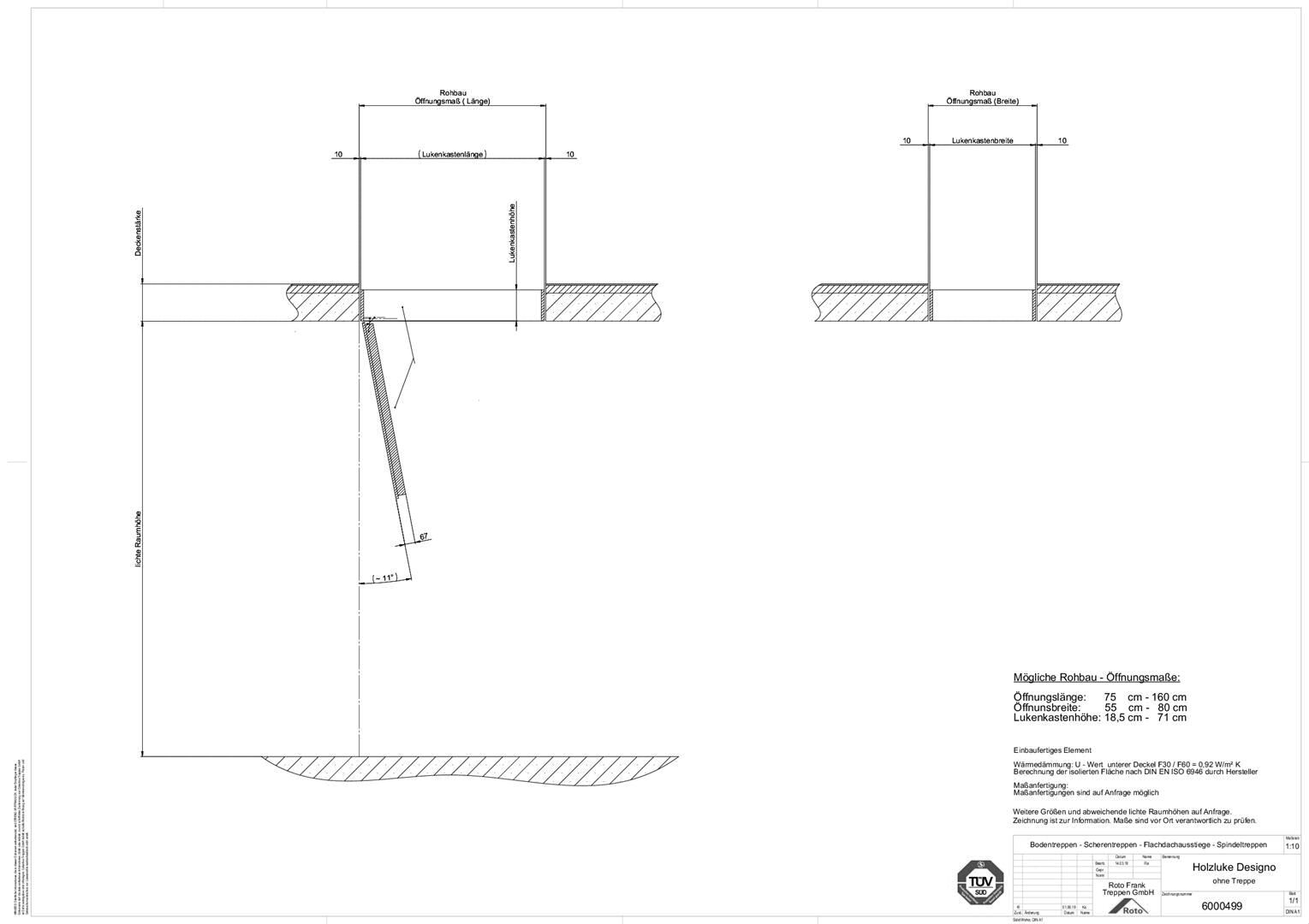Roto Frank Treppen - Holzluke Designo ohne Treppe