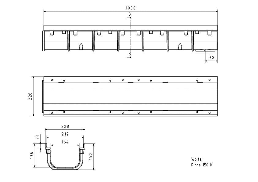 WOLFA Entwässerungsrinnen mit Abdeckung
