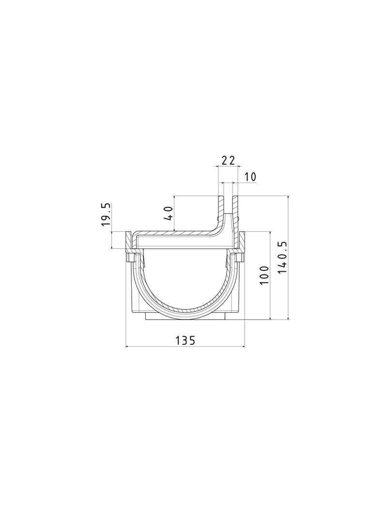 GFK-Rrinnen mit Schlitzaufsatz Typ 100/8VS