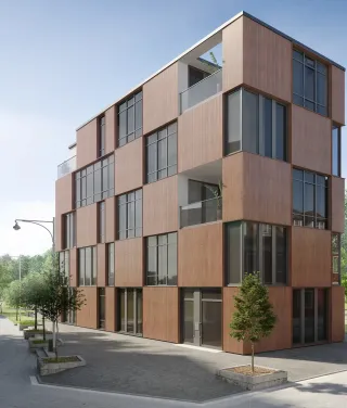 Das megawood® VHF - Fassadensystem |  NATUR-FASER-FASSADE aus GCC Das megawood® VHF - Fassadensystem |  NATUR-FASER-FASSADE aus GCC