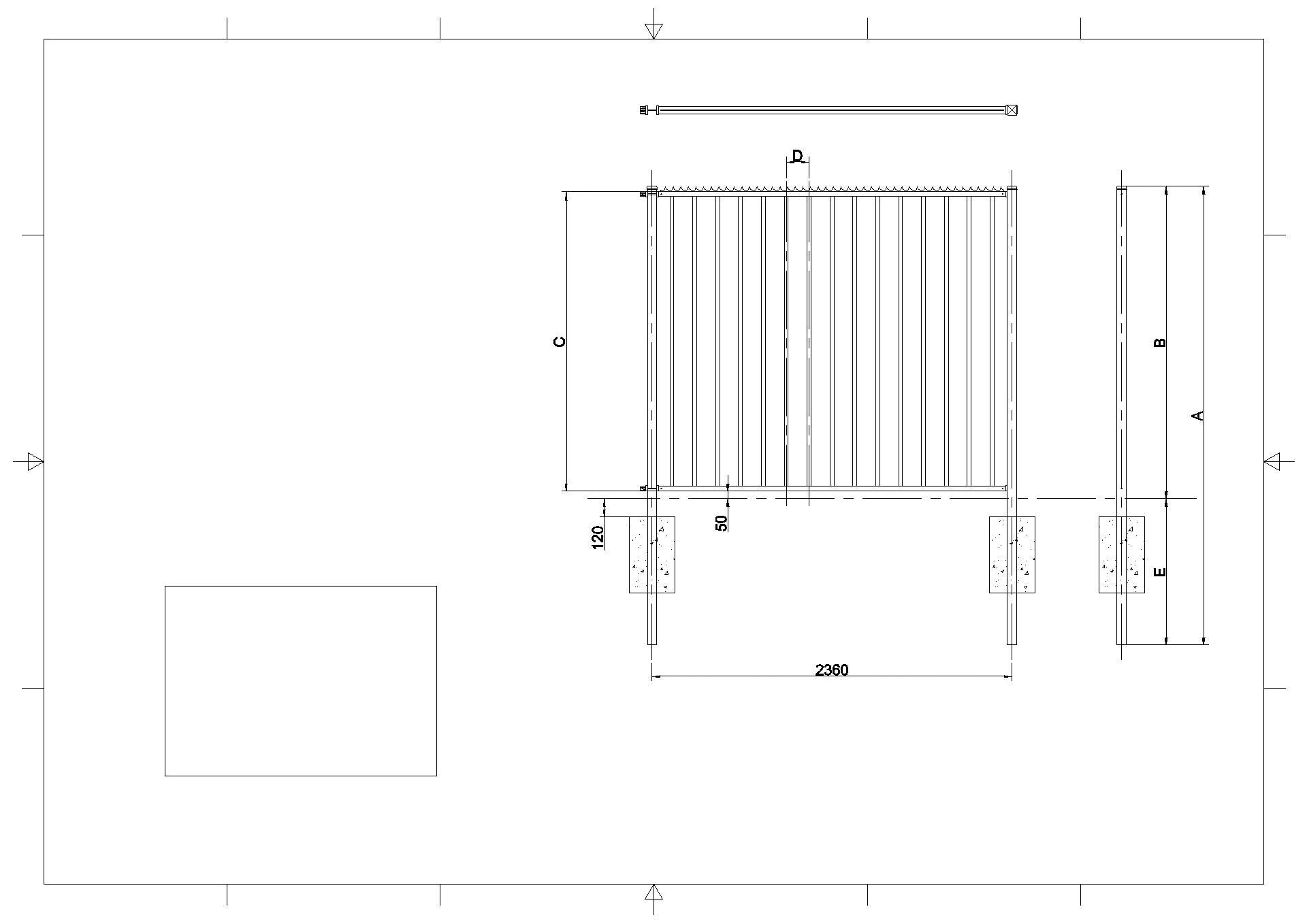 Frontgitter Heracles- Technische Zeichnung