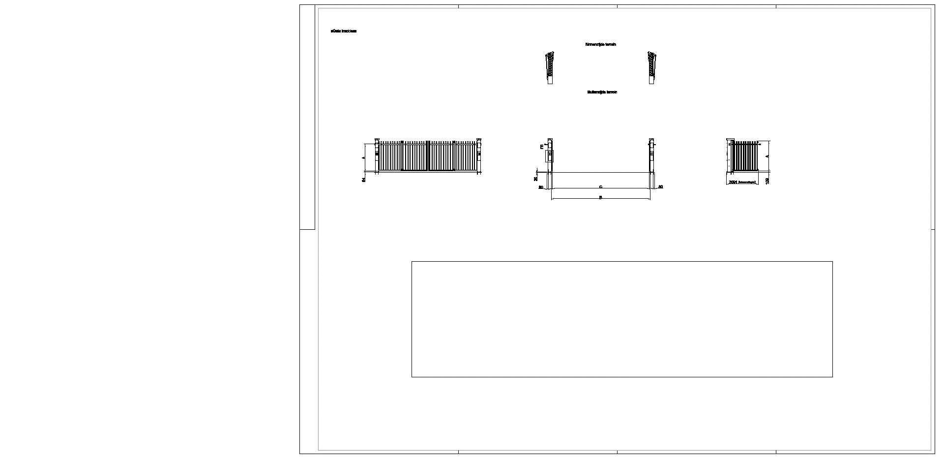 sGate freitragend -Technische Zeichnung