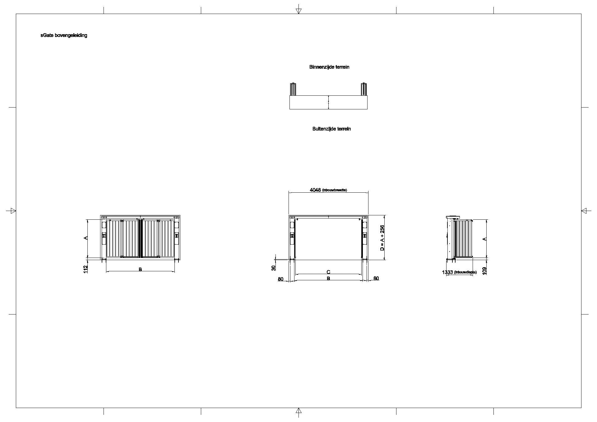 sGate mit Oberführung-Technische Zeichnung