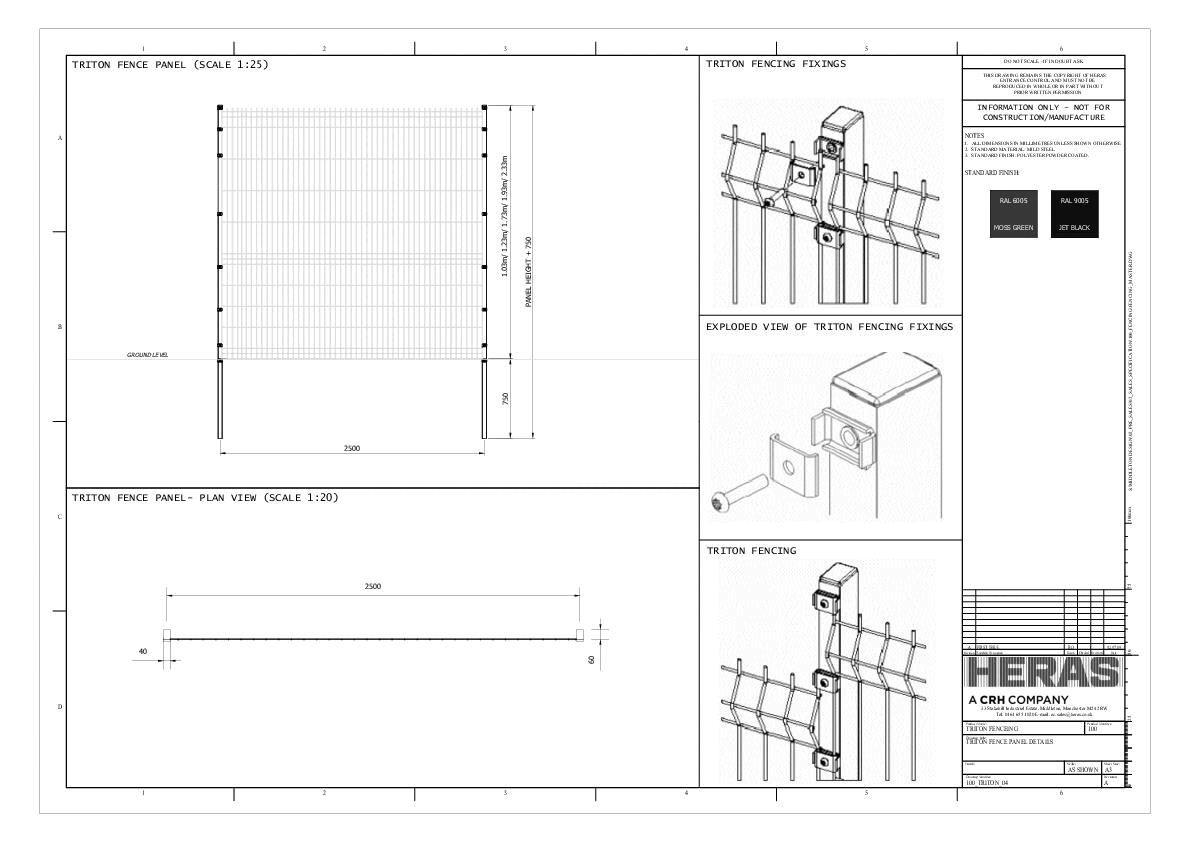 Heras - Gitterzaun Triton-Technische Zeichnung_