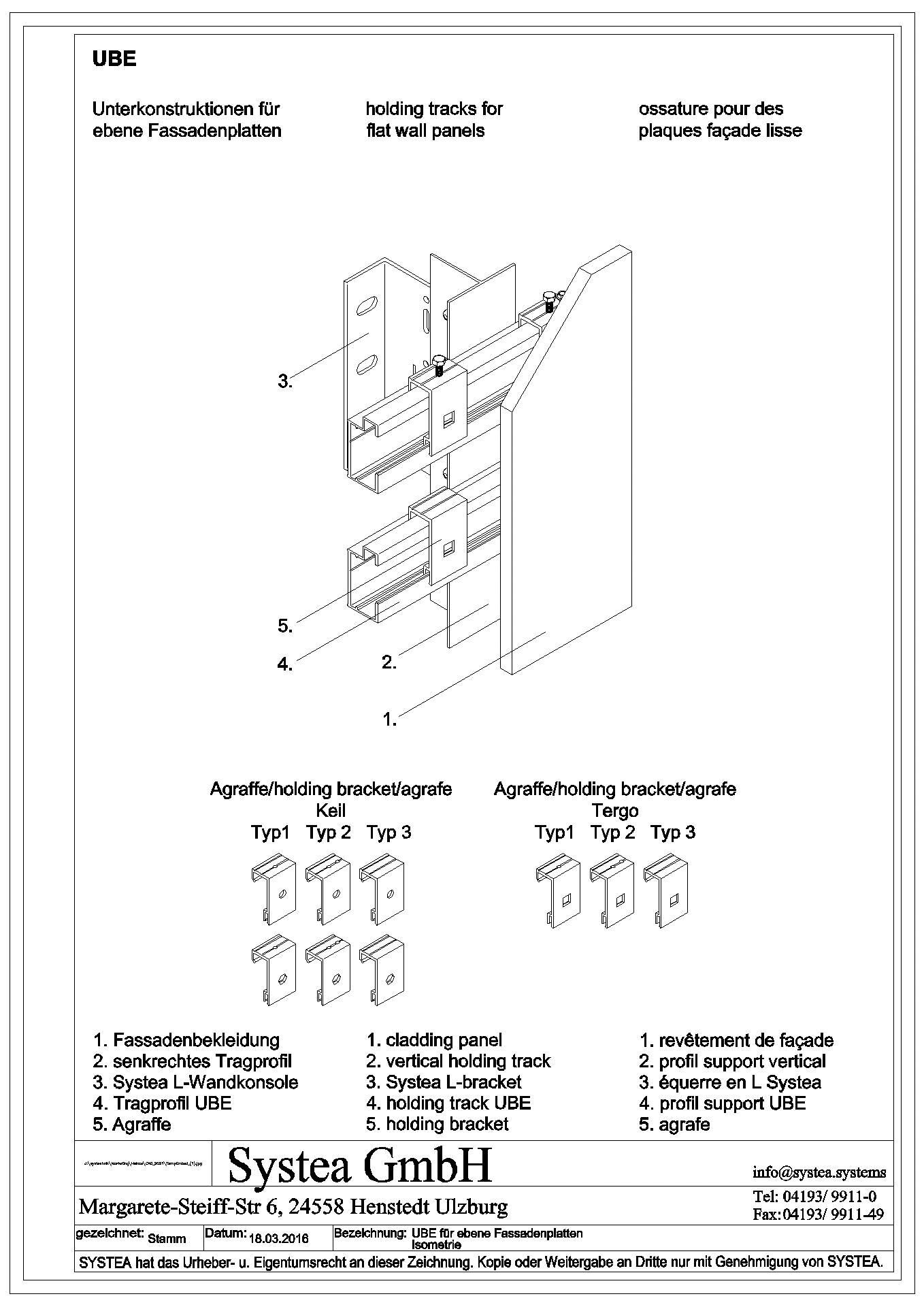 SYSTEA - 12_UBE für ebene Fassadenplatten
