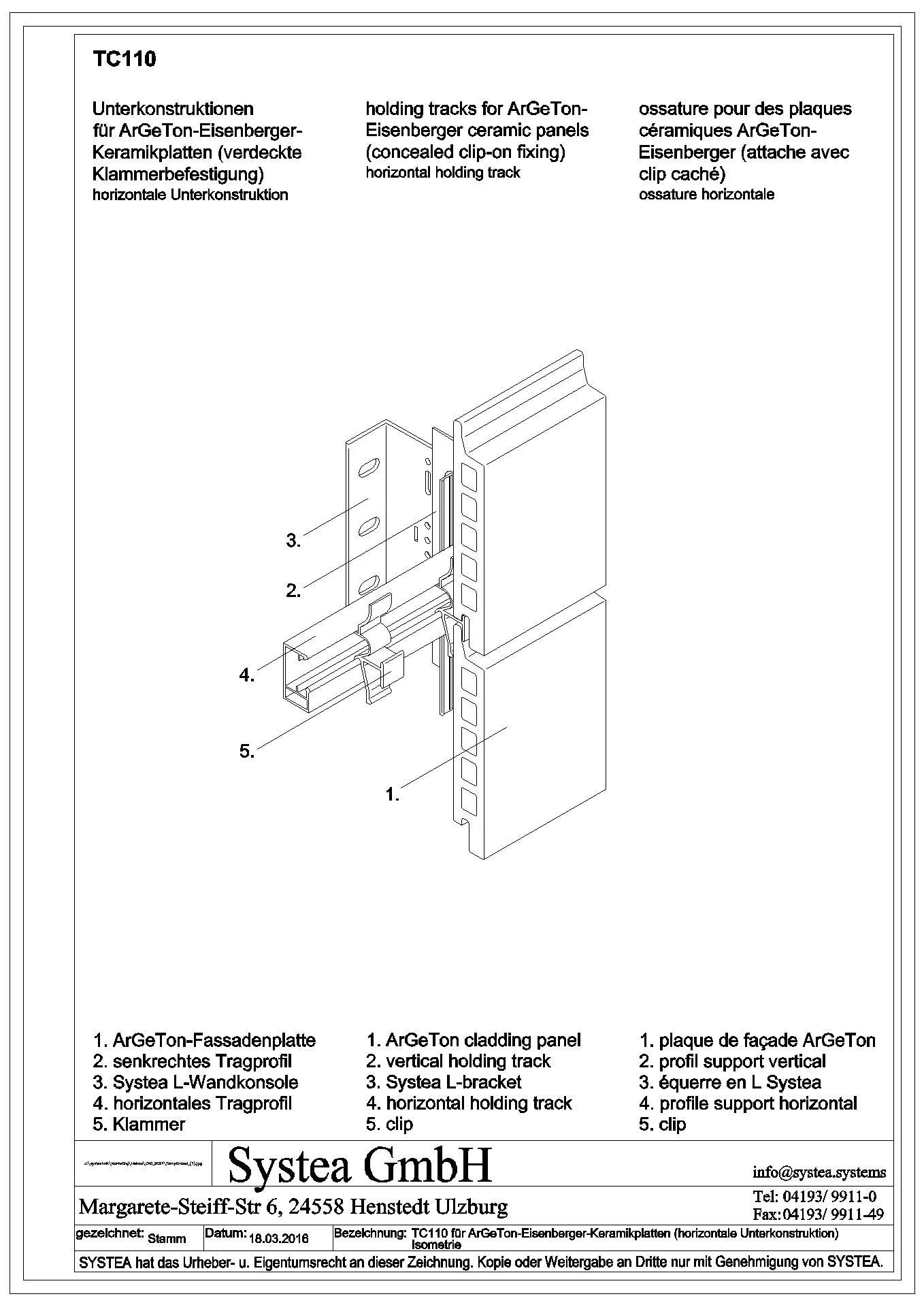 SYSTEA - 09_02_TC110 für ArGeTon Eisenberger-Keramikplatten - horizontal