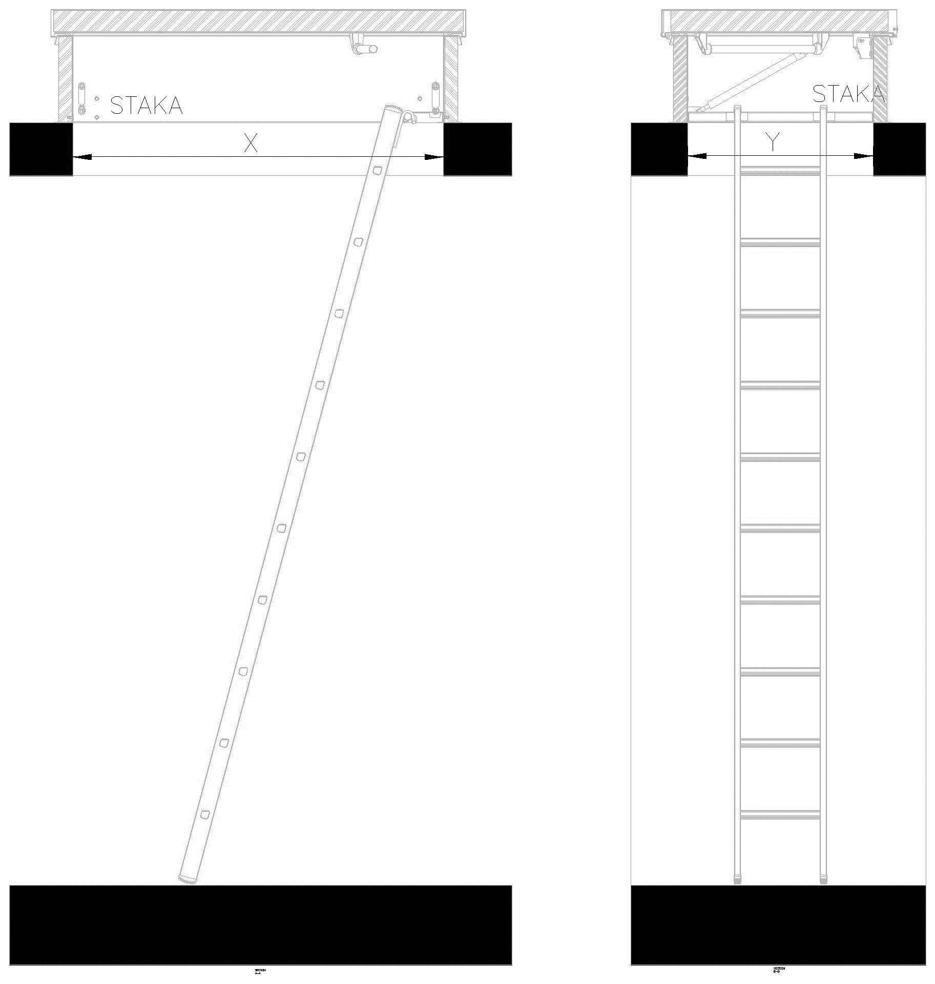 Flachdachausstieg DL147 mit einteilige Leiter
