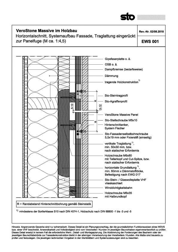 StoVentec Stone Massive, Holzrahmenbau