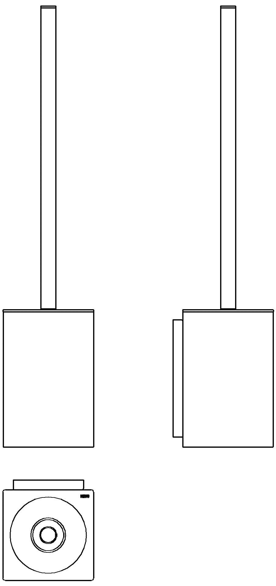 HEWI Heinrich Wilke - HEWI WC-Bürstengarnitur Sys 900 Q, plvb, Wandmod. weiß tiefmatt