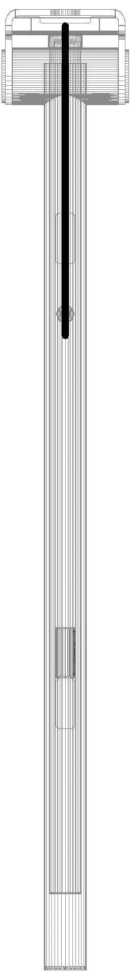HEWI Heinrich Wilke - HEWI SK-Griff Duo (A), re, 750, WC-Spül/ FKT(E-Ausf.),PVD schwarzchr glzd