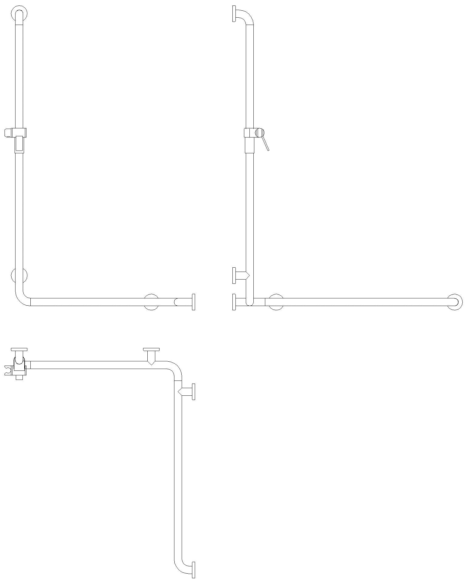 HEWI DU-Wannenhdl.m.Br.H.Stg. Ser 805 C, AM1:1250,W1:762,W2:962, re reinweiß