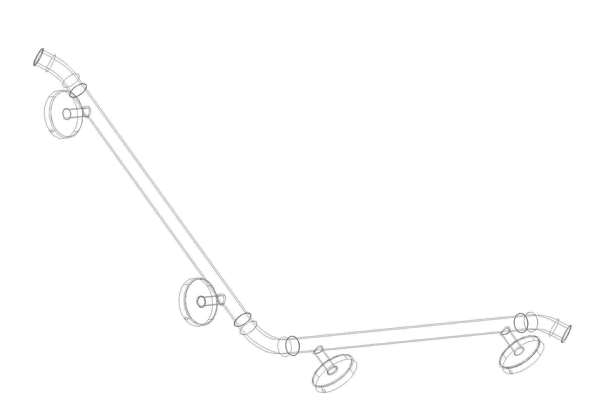 HEWI Dusch-Wannenhdl.,W1:762mm,W2:762mm, unifarben signalweiß