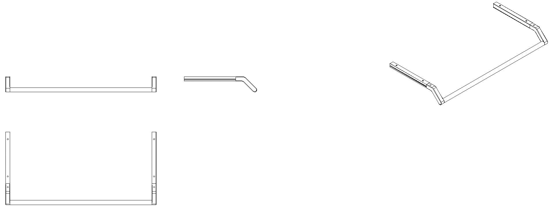 HEWI WT-Profile mit Haltegriff 848 mm f. WT 950.11.220/221 weiß tiefmatt