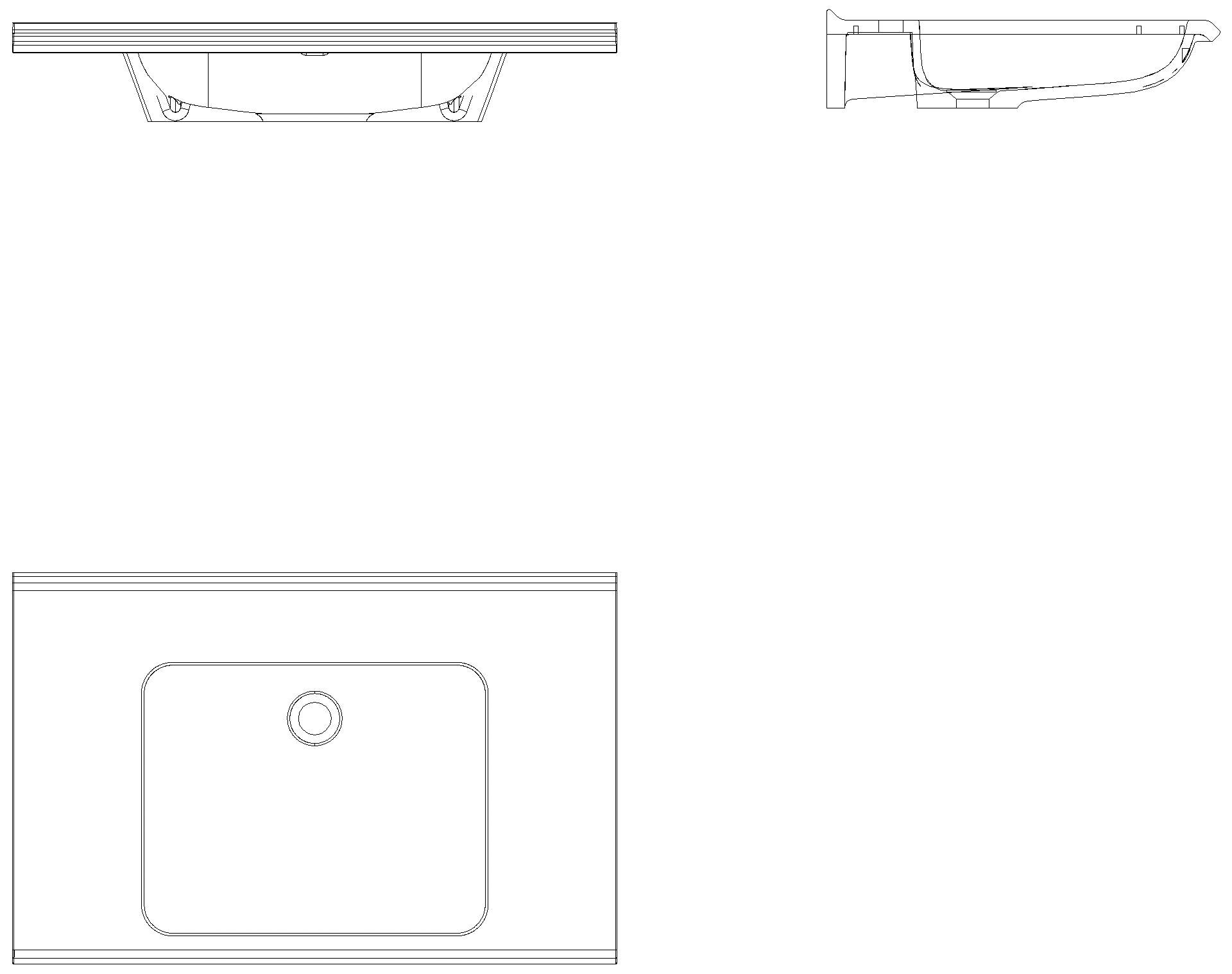 HEWI Waschtisch S-Form, modular ohne Überlauf, 850x550mm, o.HL