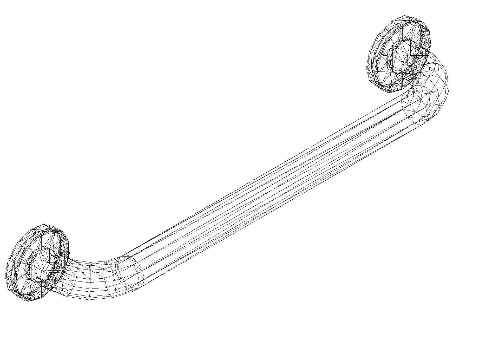 HEWI Garderobenstange mit feststehenden D-Haken n. hinten reinweiß