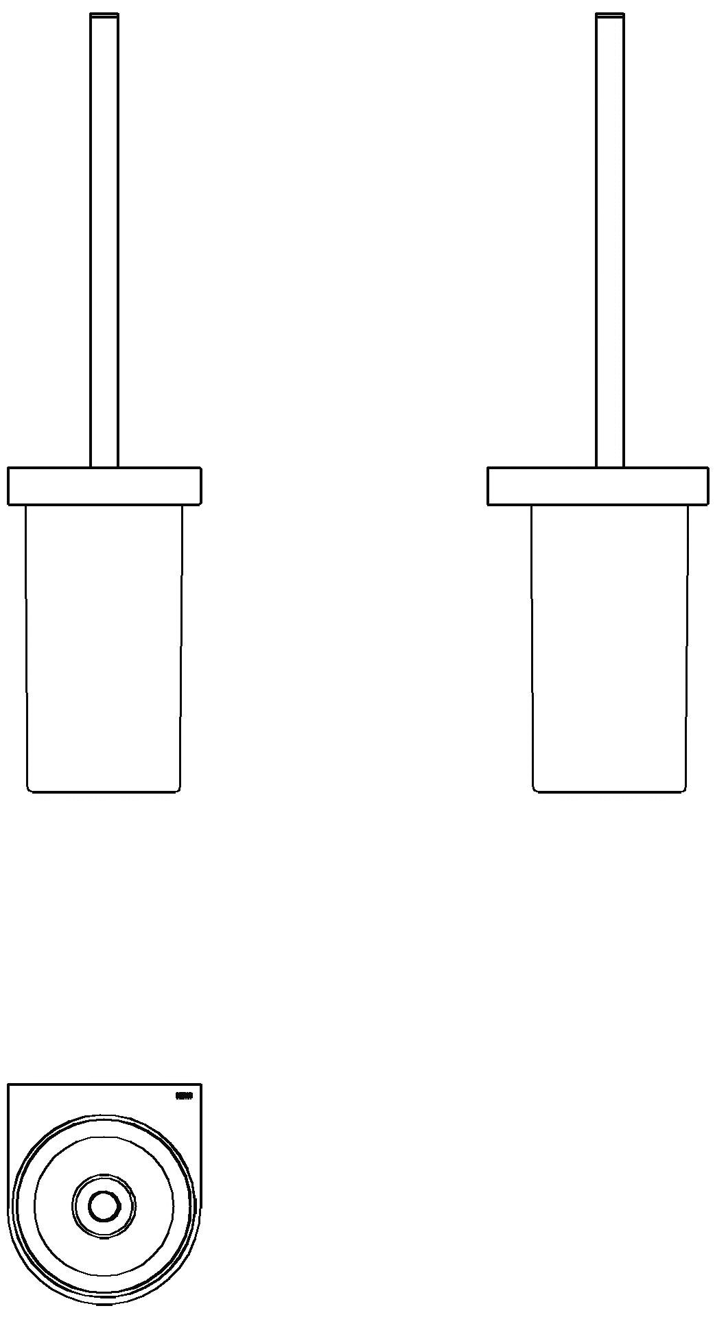 HEWI WC-Bürstengarnitur Sys 800, plvb, Einsatz Kst. weiß tiefmatt