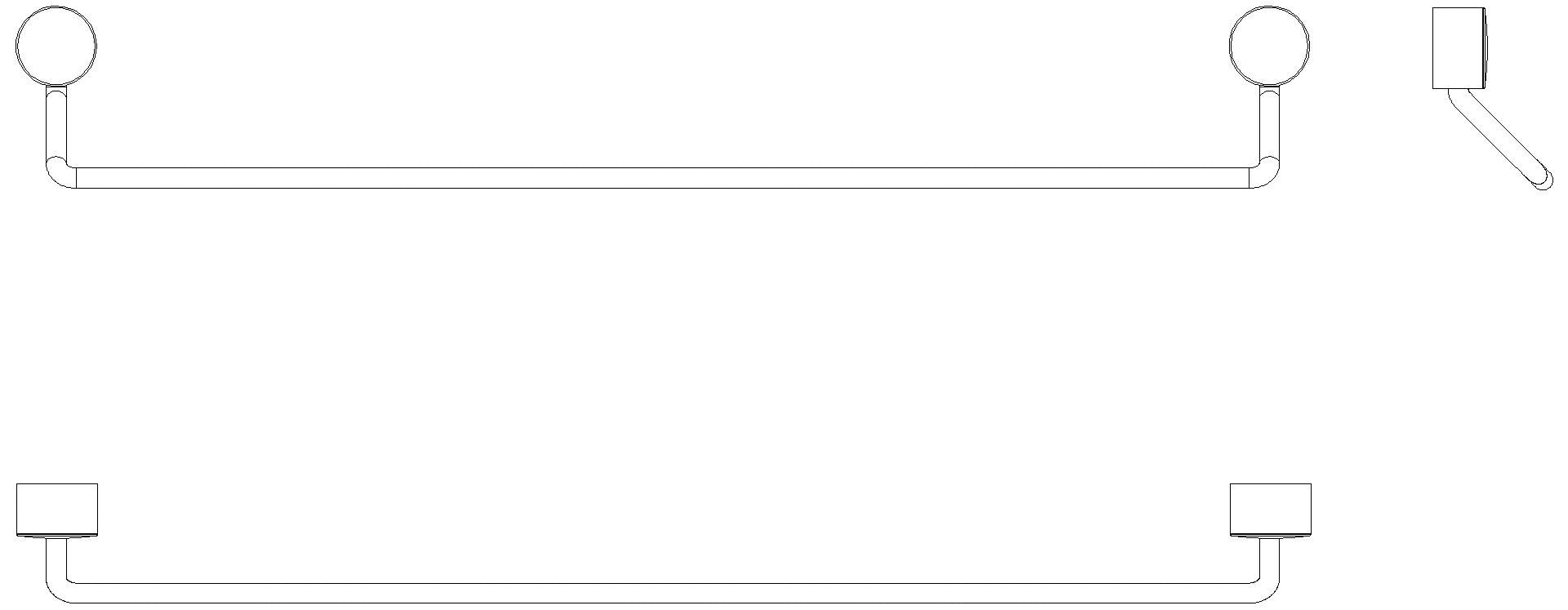 HEWI Badetuchhalter Sys 815, 600mm, Edelstahl verchromt, Klebebefestigung